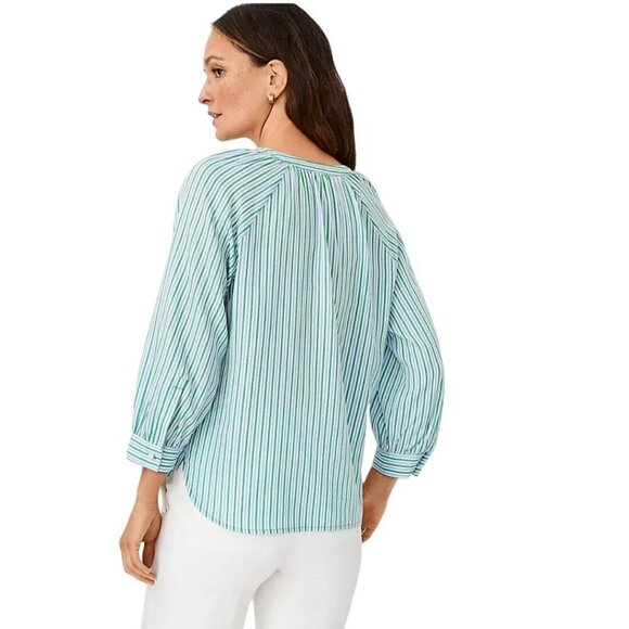 Ann Taylor NWT Pinstripe Button Front Top Color Classi Spring 2022  Size M - Picture 5 of 9